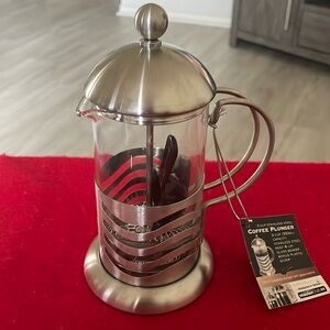 Mastercraft 3 Cup Stainless Steel Coffee Plunger-Glass Beaker-Plastic Scoop